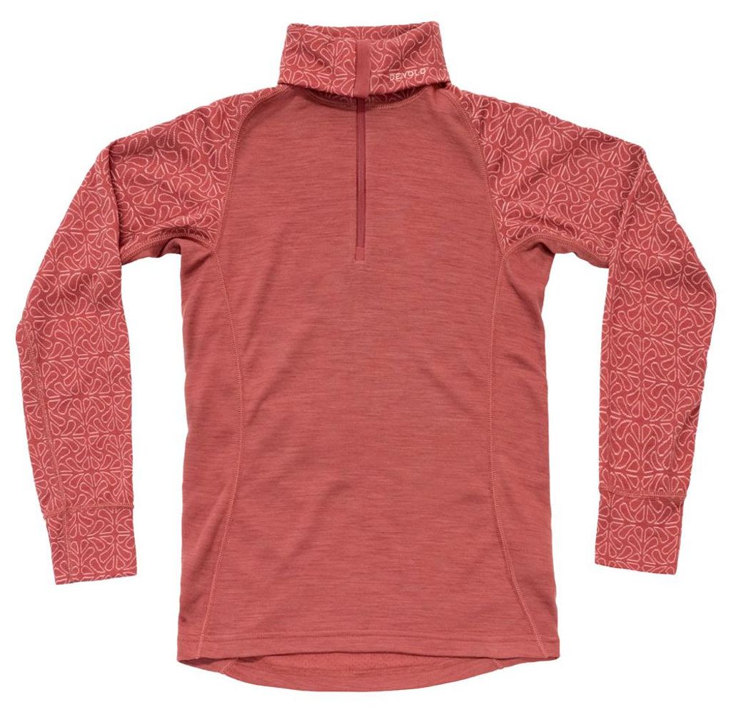 Duo Active Merino 205 Zip Neck Woman rot L - marsala