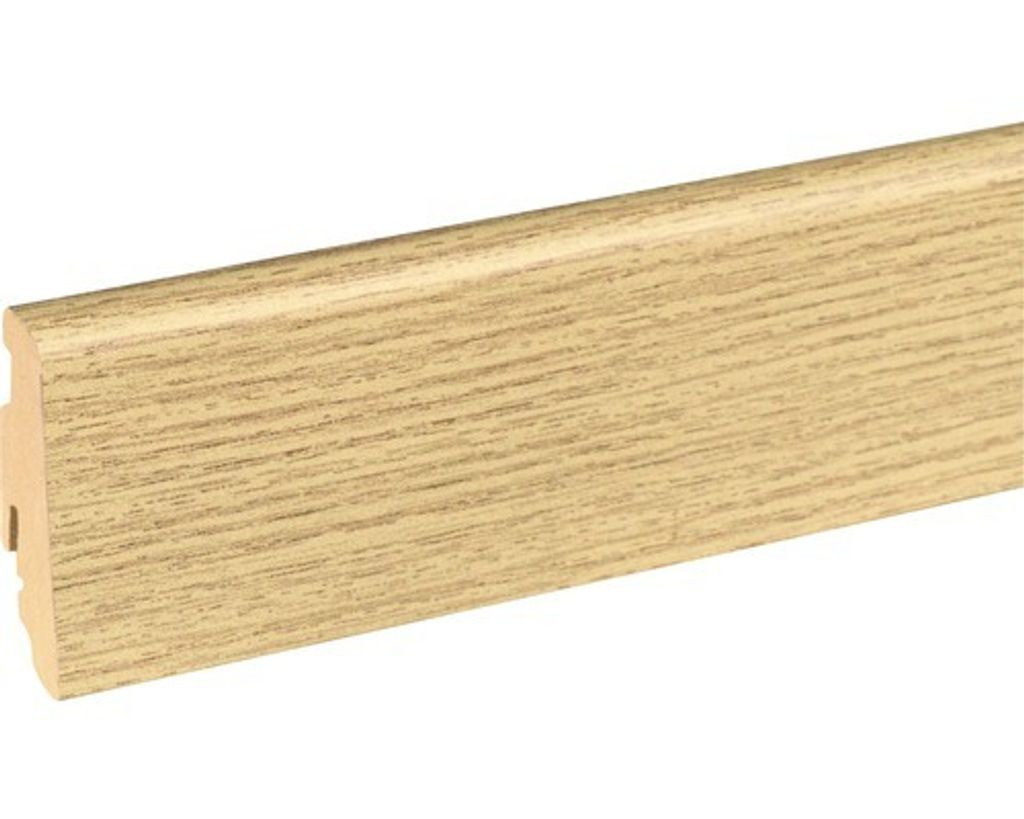SKANDOR Sockelleiste MDF FU60L foliert Eiche gelb 2400 x 58 x 19 mm
