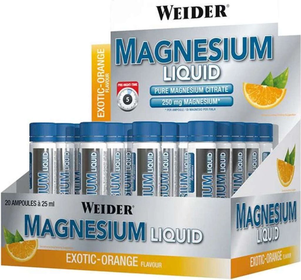 Weider Magnesium Liquid 20 x 25ml Ampullen Exotic-Orange Produktbild 