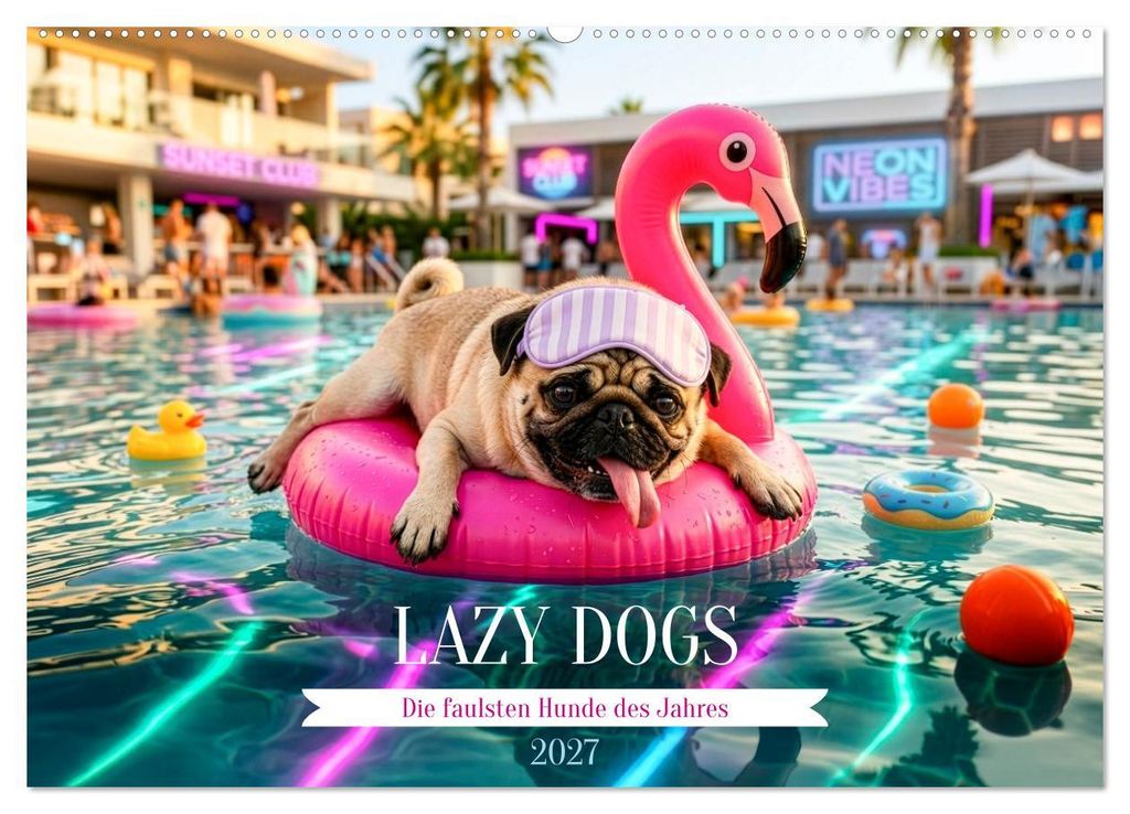 Lazy Dogs - Die faulsten Hunde des Jahres (Wandkalender 2027 DIN A2 quer), CALVENDO Monatskalender