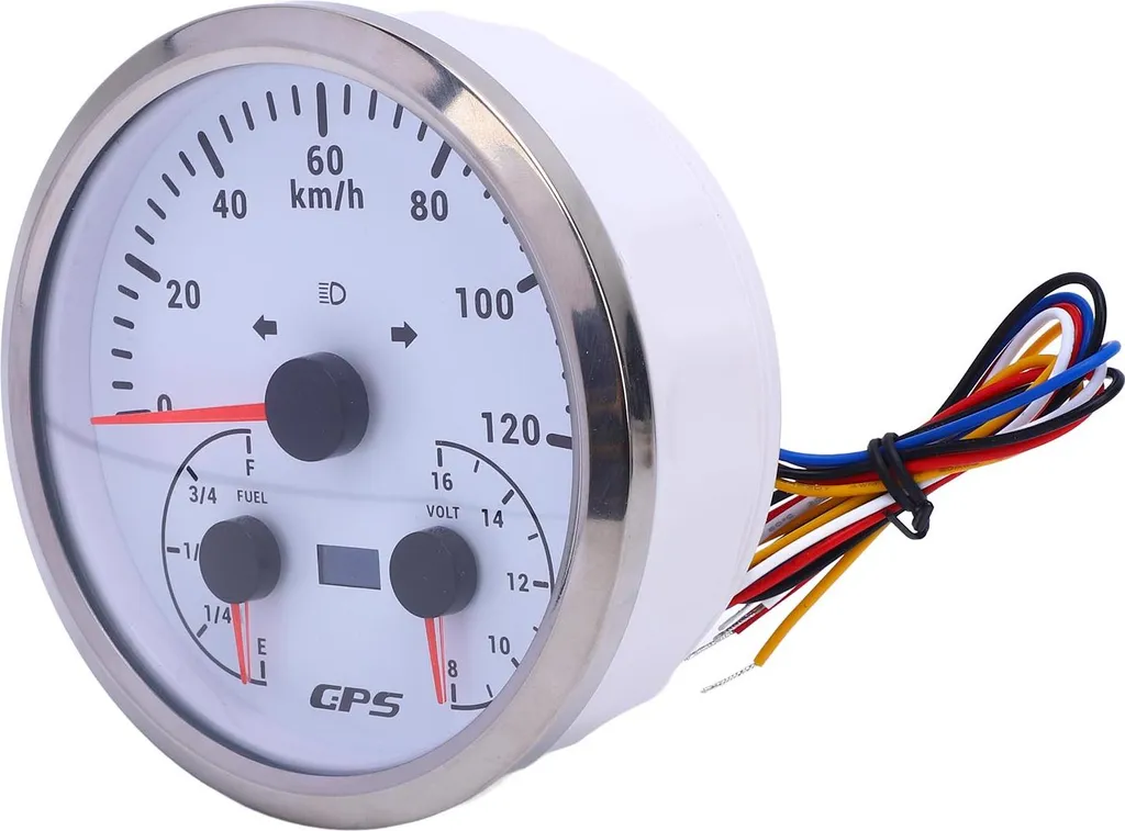 Combiné d'instruments GPS 110mm avec Jauge de Carburant et Voltmètre 12V