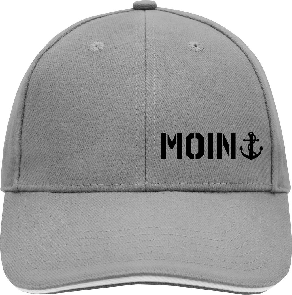 Huuraa Cappy Mütze Moin Anker Dark Grey/White Baumwolle 6-Panel Kappe Geschenkidee