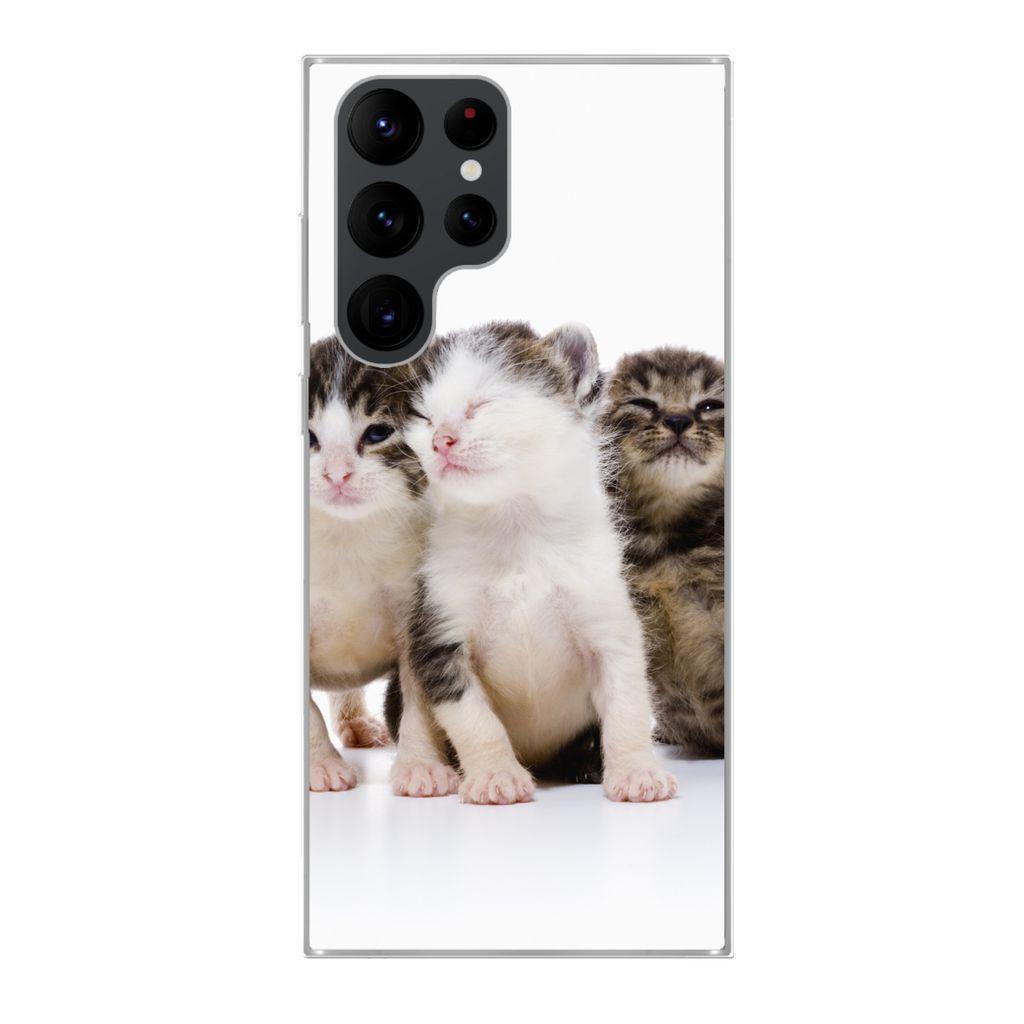 MuchoWow Handyhülle Schutzhülle Hülle für Samsung Galaxy S22 Ultra Katze - Haustiere - Fell - Porträt Silikon Softcase Handy Hülle - Abbildung