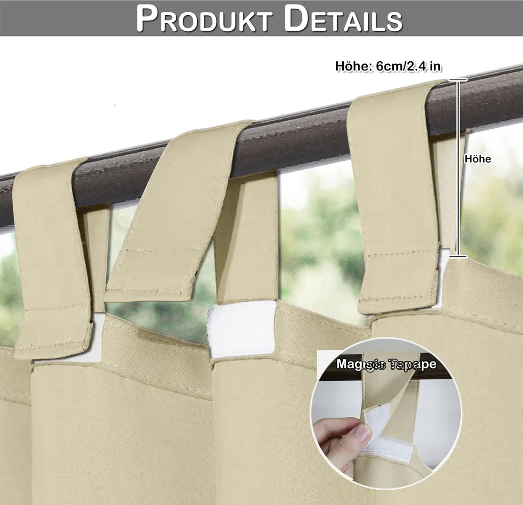 Tenda da Esterno Oscurante Termica 132x241 Beige - Uso Professionale - 4