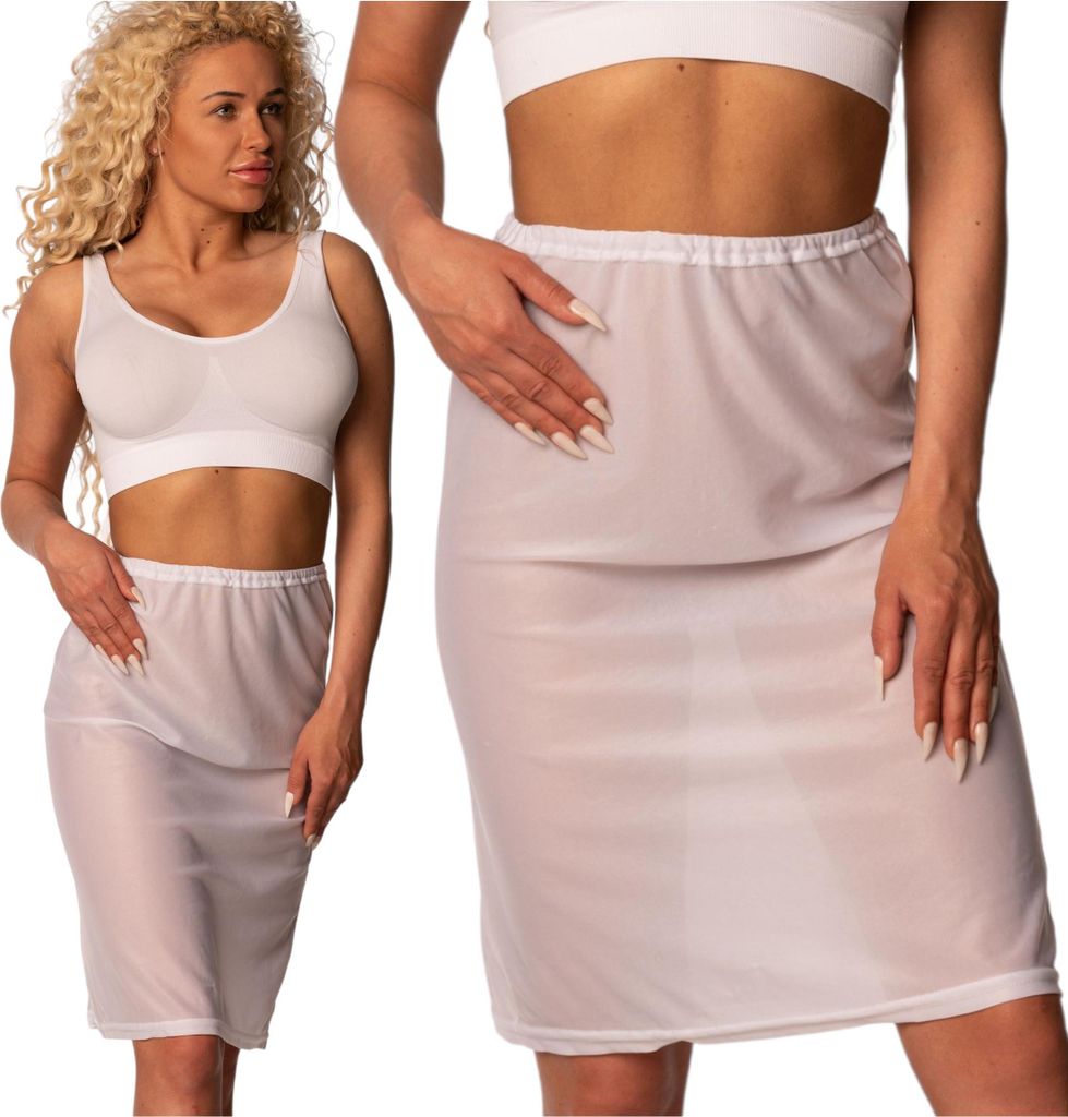 Weisser Halbrock, Glatter Rock Für Damenkleid Oder Rock, Polnisches Produkt M