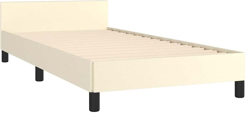 vidaXL Rám postele s čelem bez matrace krémový 90x200 cm Obrázek produktu 