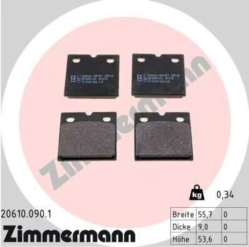 Plaquettes de frein de route Zimmermann 20610.090.1 pour Jaguar S-Type