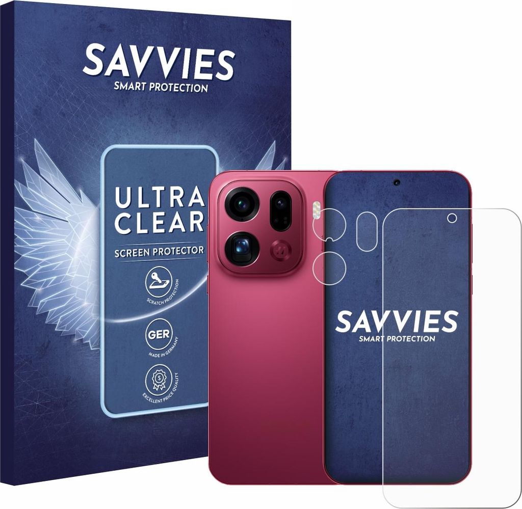 18x Für Oppo Find X9 Pro (Display+Kamera) Schutzfolie Savvies Displayschutz Display Schutz Folie Klar Transparent