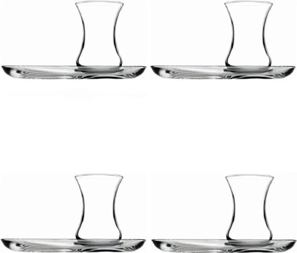 Pasabahce 4er set 2x Teeglas + 2x UntertasseTeeglas 125ml Produktbild 