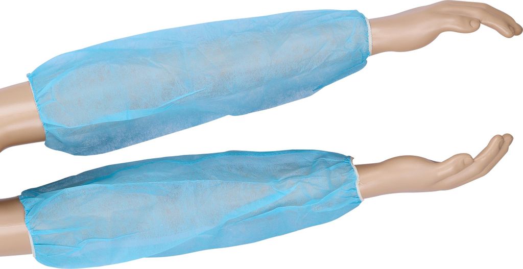 PP-Armstulpen Einweg mit beidseitigem Gummizug Blau