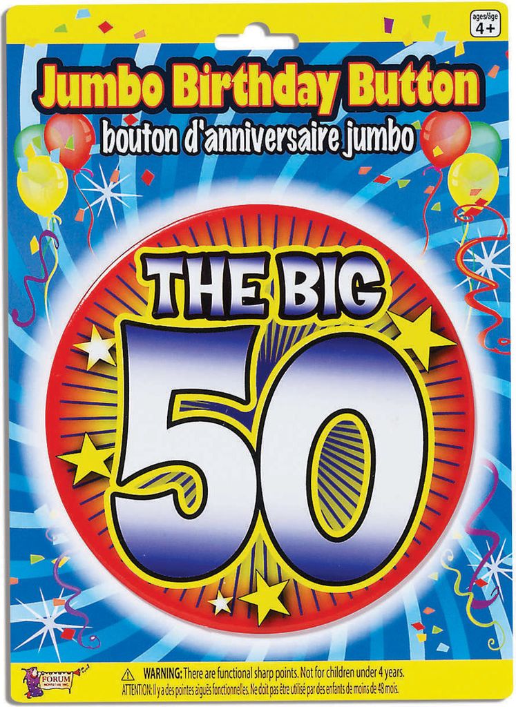 50. Geburtstag Jumbo Button Pin