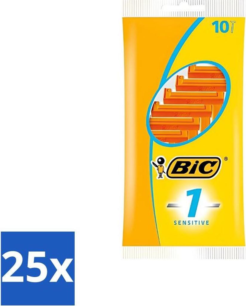 Bic - Rasierklingen - Sensitive - Einzelklinge - Einwegklingen - 10 Rasierklingen - Vorteilspack - 25 Stücke