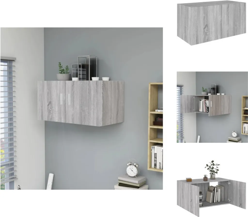 Étagère murale de rangement Gris Sonoma 80 cm pour salon et bureau chic