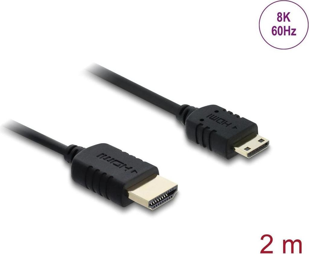 Delock Koaxiales High Speed HDMI Kabel HDMI Stecker zu Mini HDMI Stecker 8K 60 H