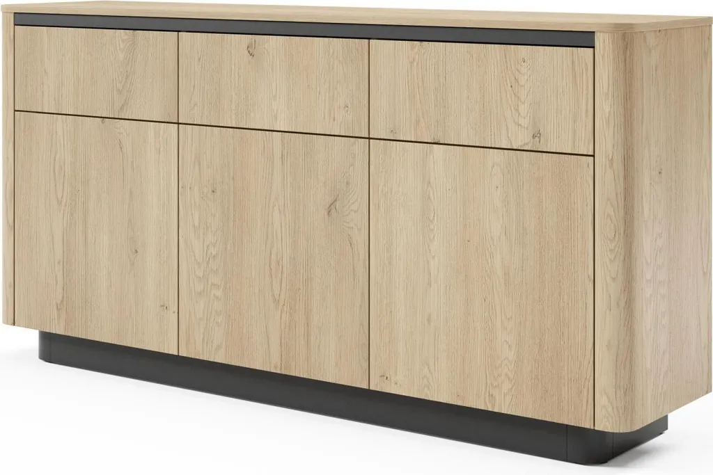 Buffet Enfilade 163cm en Chêne et Gris Torro pour Salon Contemporain