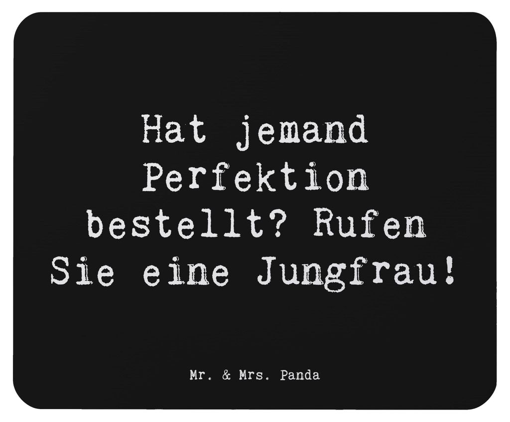 Mr. & Mrs. Panda Mouse Pad Spruch Jungfrau Perfektion - Schwarz - Geschenk, Sternzeichen, Strukturiertheit, mousematte, harmonisch, Horoskop, Mouse...