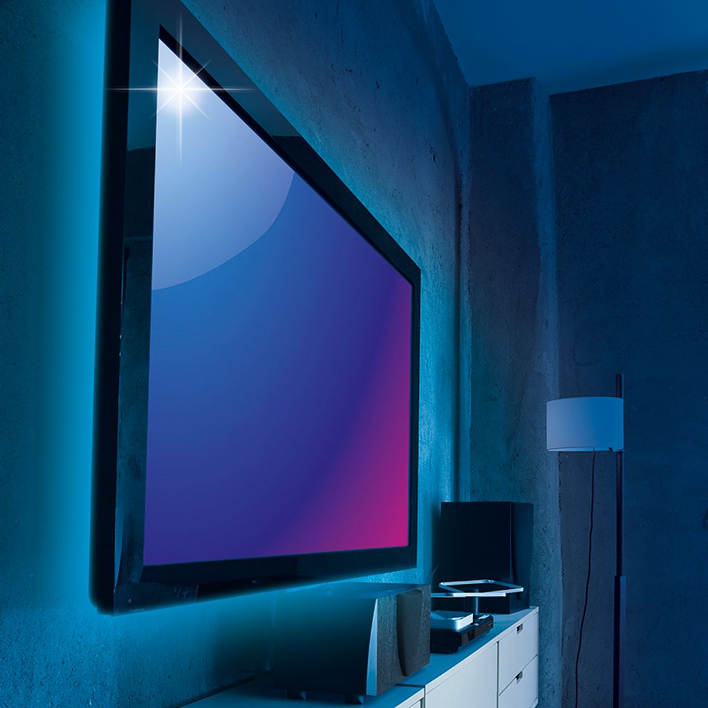 TV LED-LICHT HINTERGRUNDBELEUCHTUNG 2 Streifen 60 LEDs für Monitor Fernseher /