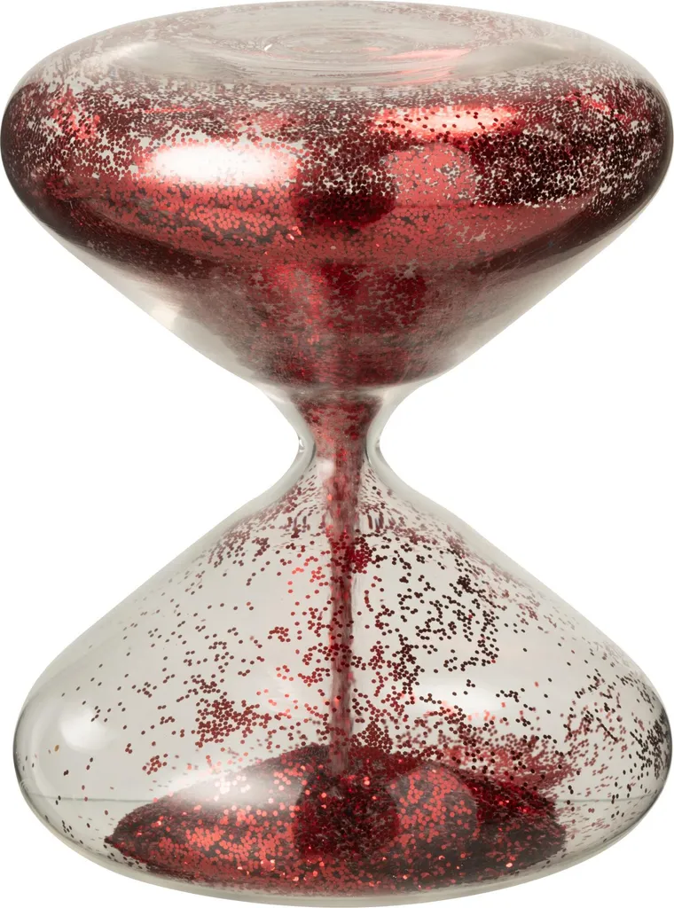Sablier J-Line rouge pour décoration de bureau et salon moderne 20cm