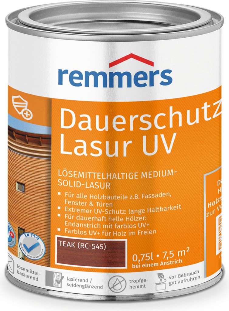 Remmers Dauerschutz-Lasur UV teak (RC-545) 0,75 l, Produktbild 