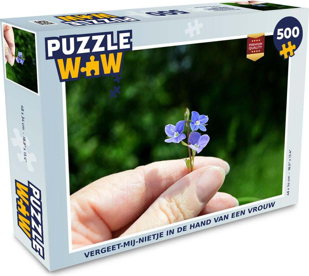 MuchoWow Puzzle 500 Teile Vergissmeinnicht in der Hand einer Frau - 500 Teile - Kinder - Selberbauen - Puzzlespiele