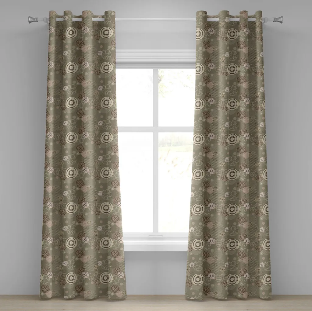 Tende Decorative ABAKUHAUS Disegnate a Mano 280x175cm Verde Rosa
