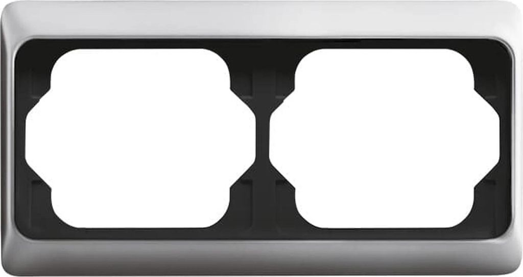 A product shot of a two-gang light switch frame.