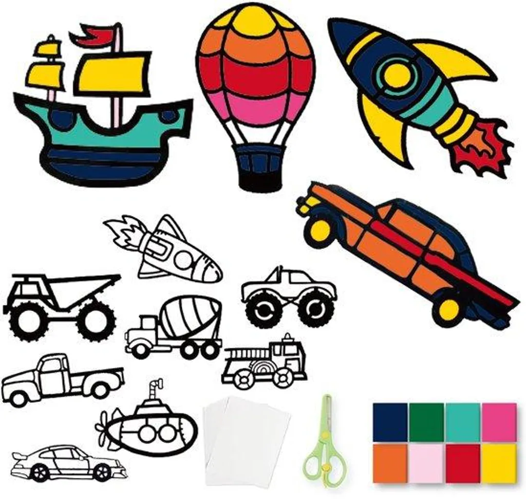 Idée Cadeau Enfant : Kit de Bricolage Artistique 12 Véhicules DIY