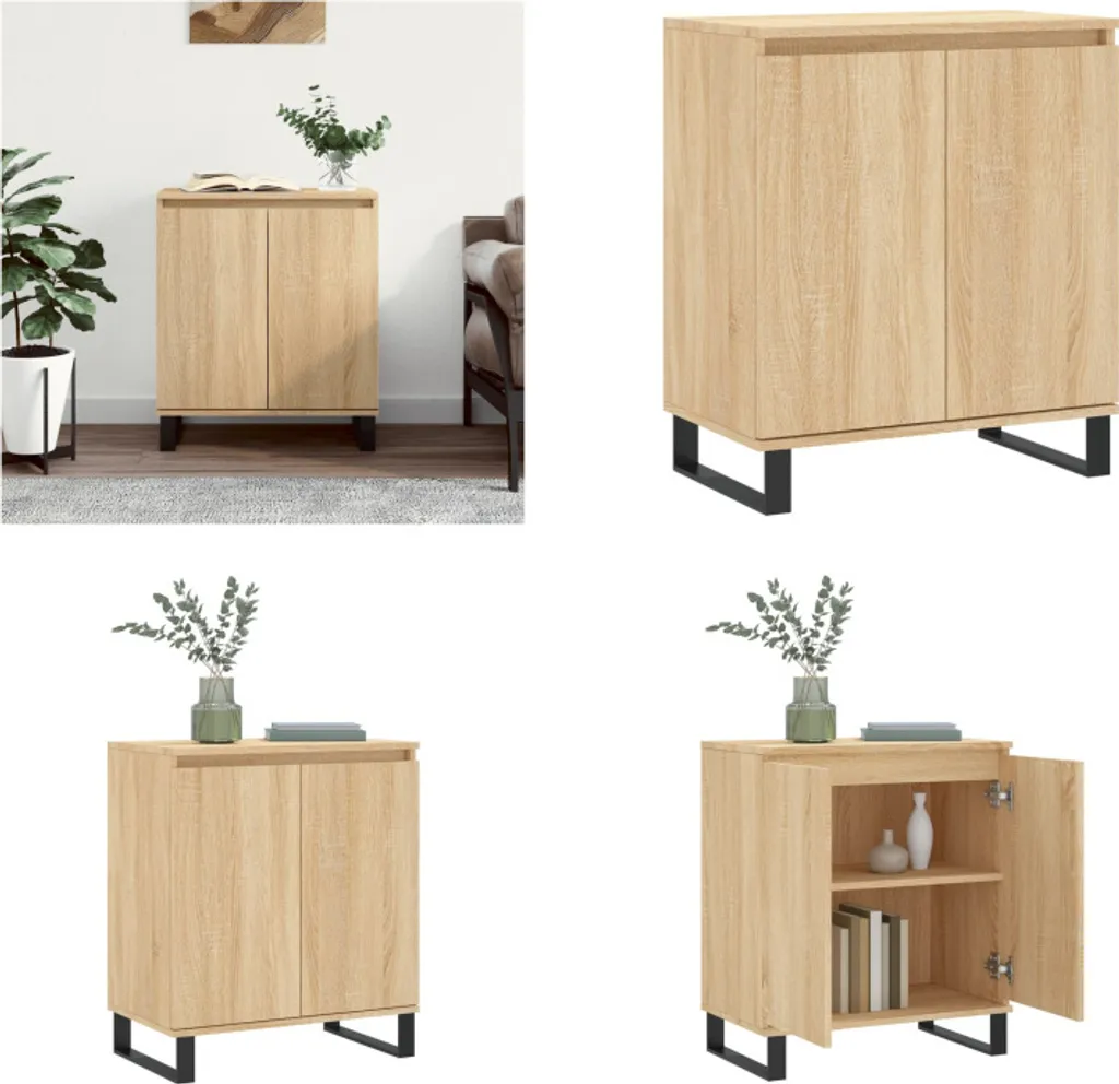 VidaXL Credenza In Legno Multistrato Rovere Sonoma – 60x35x70 Cm – Mobile Con Ante Per Soggiorno, Camera E Ingresso