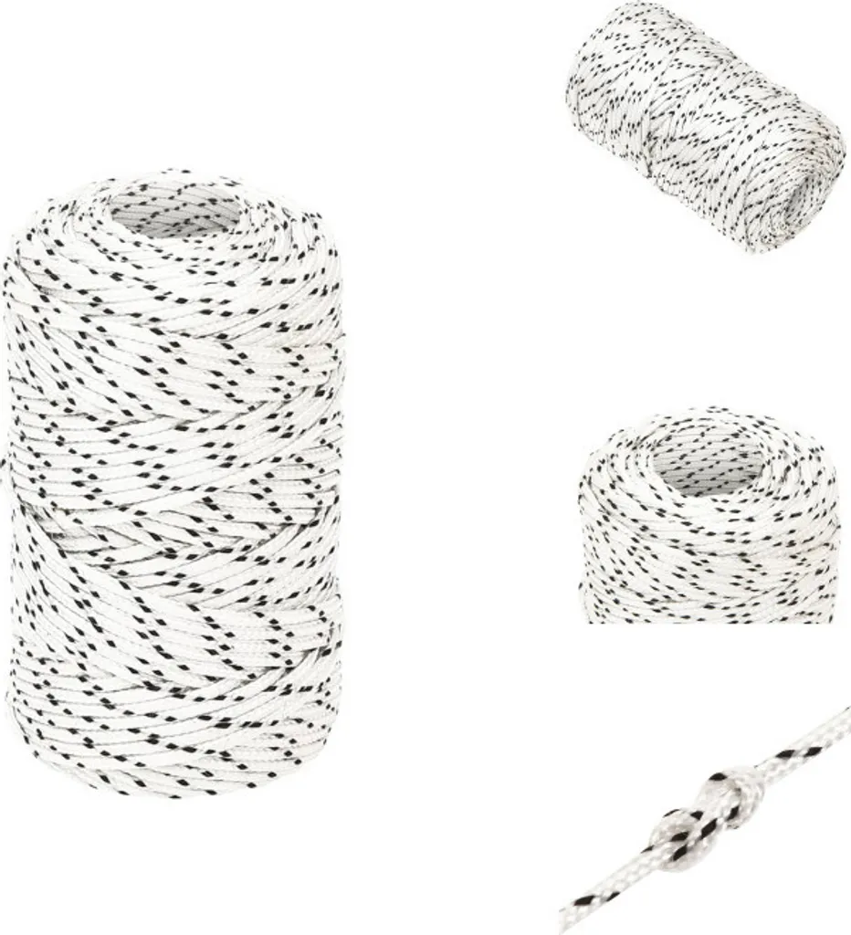 Cordage de Pont Blanc 2 mm pour Amarrage et Fixation Nautique 250m