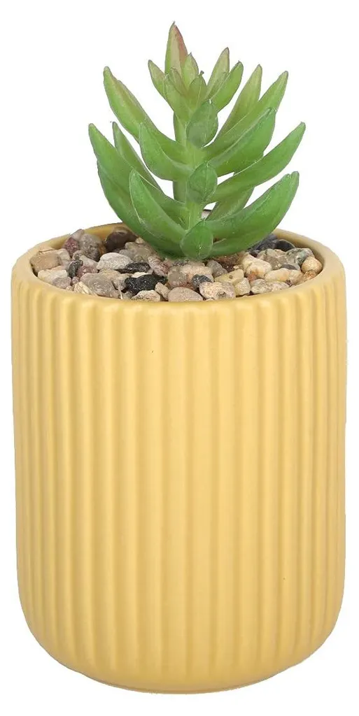 Plante verte artificielle feuillage ocre pot design pour la maison