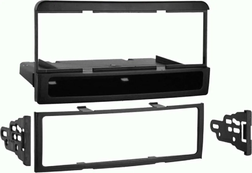 Cadre adaptateur autoradio 1-DIN noir avec casier pour Ford et Mazda