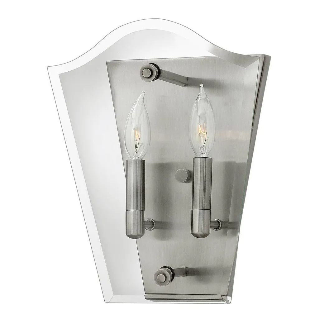 Applique murale design Wingate Hinkley en nickel antique et verre chic