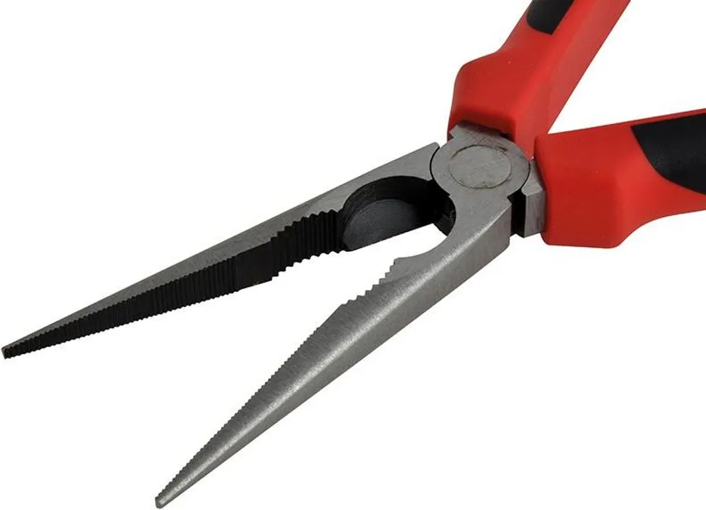 Pince à bec demi-rond allongé 200 mm pour serrage et coupe de précision
