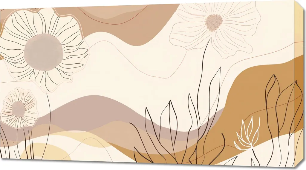 Decorazione Parete Fiori Moderni 90x50 - Quadro Canvas Floreale