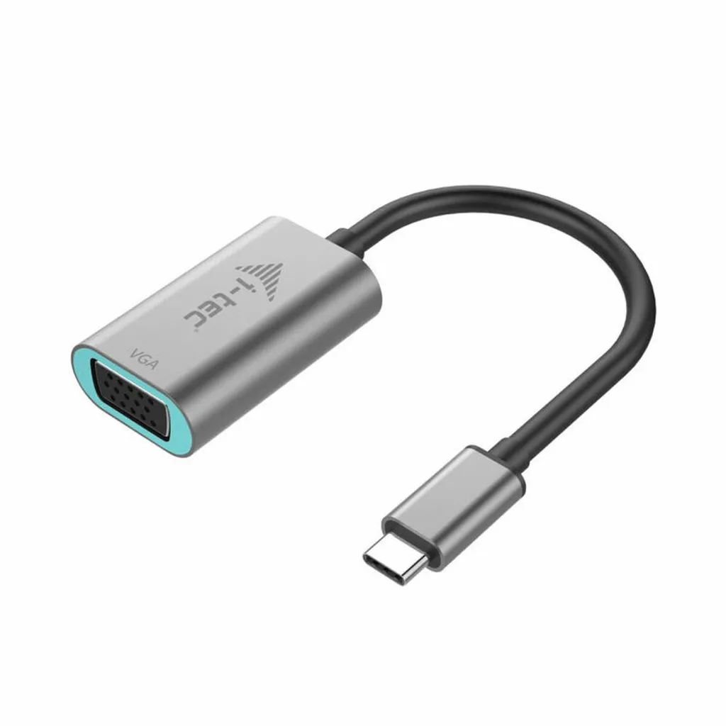 Adaptateur vidéo USB-C vers VGA Full HD 1080p i-tec en aluminium gris