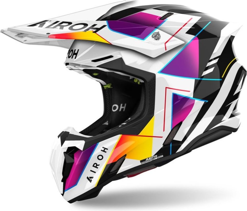 Airoh Twist 3 Rainbow Motocross Helm, weiß/pink/schwarz, XL (61/62)