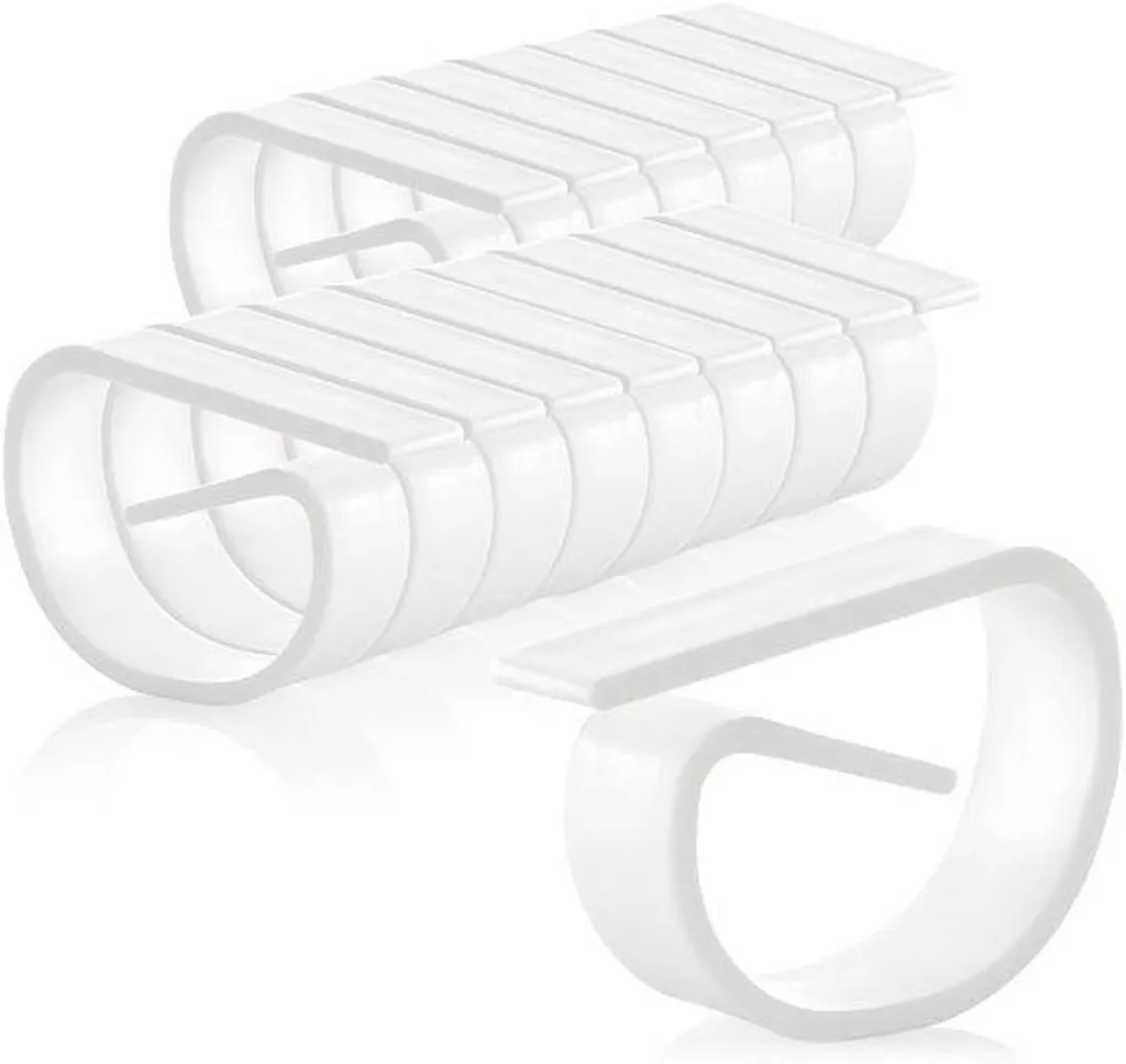 Pinces à Nappe Anti-Vent Plastique Incassable Fixations de Table Blanches