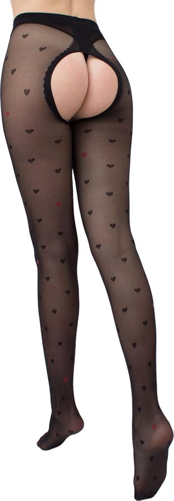 Ouvert-Strumpfhose mit Herzmuster INTIMO FASHION 20DEN black-L