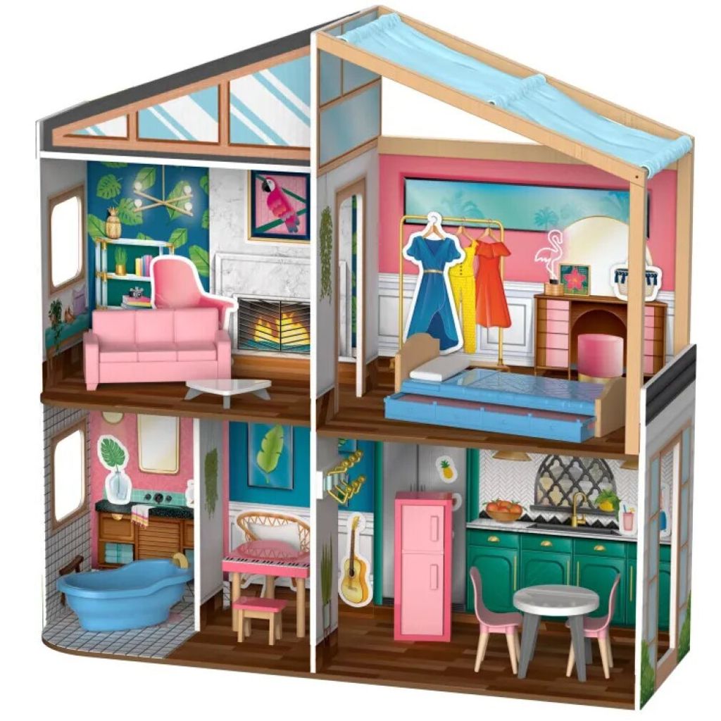 KIDKRAFT DESIGNED BY MEâ ¢ : Puppenhaus mit Zubehö r und Magneten