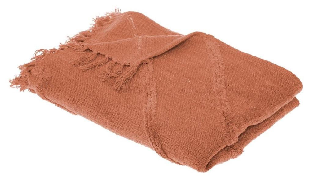 Bettüberwurf "inca" getuftete baumwolle rosa terracotta 130x180cm - Atmosphera créateur d'intérieur
