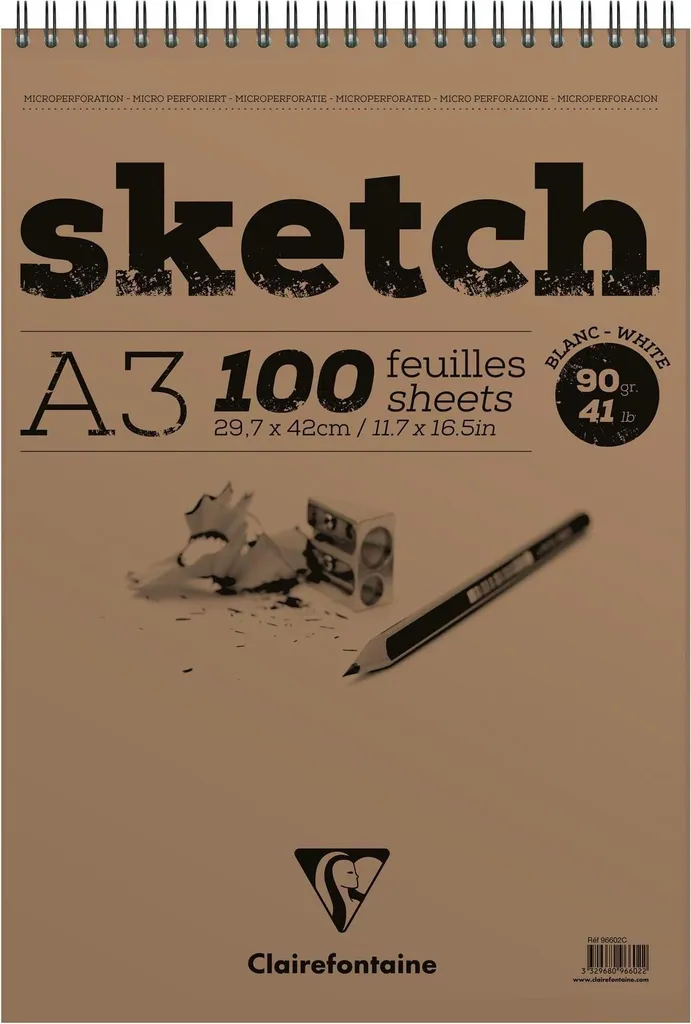 Offerta Blocco Clairefontaine A3 96602C - 100 Fogli da Disegno 90g