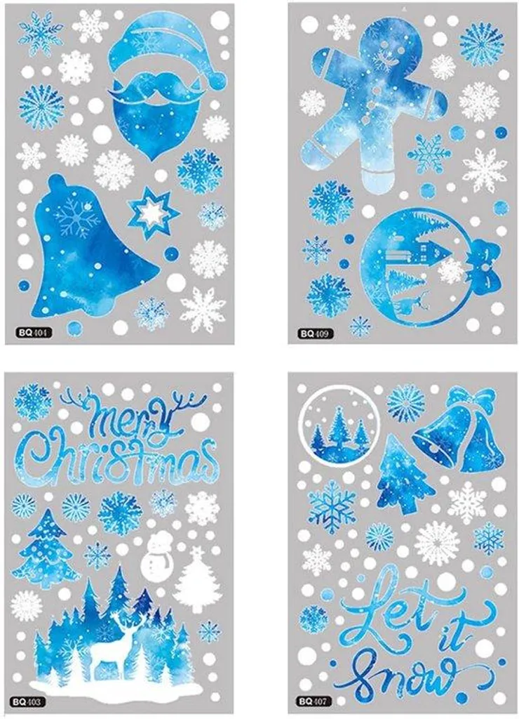 Kit déco Noël vitres flocons blancs pour ambiance hivernale lot de 4