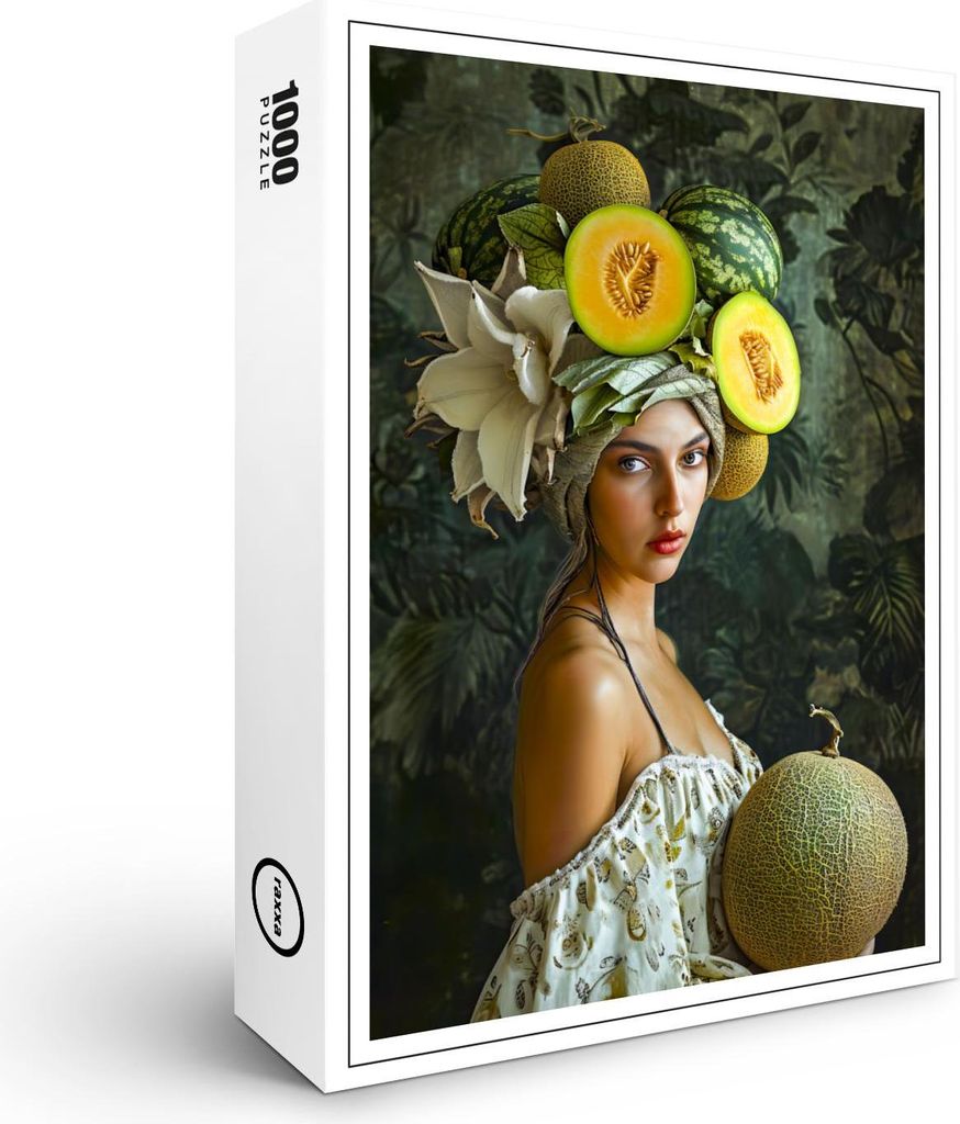raxxa Premium-Puzzle "Melon Garden Muse with fruits on head", 1000 Teile