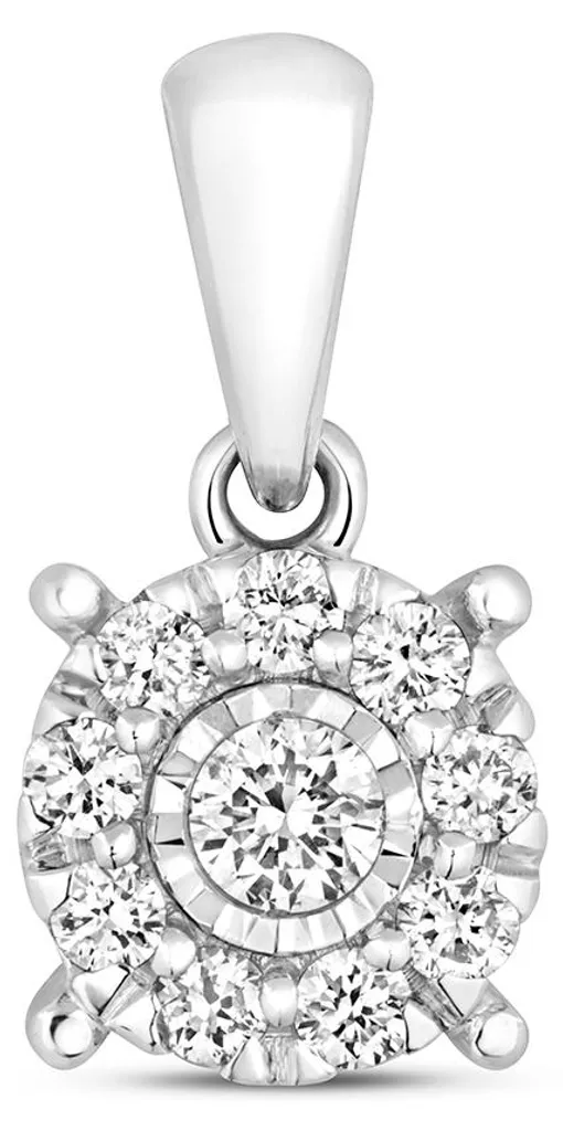 Pendentif Diamant 0.20 Carat en Or Blanc 375/1000 - Modèle TRS214339KW