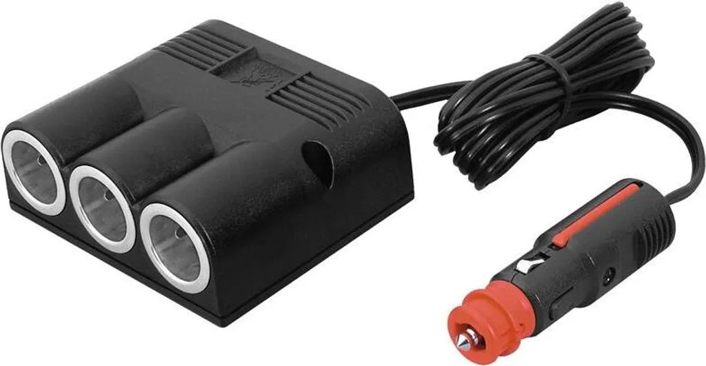 Pro Car 65027 Presa a muro a 3 vie con cavo di collegamento 16 A, 2 m, nero - 3x prese di corrente > Spina universale