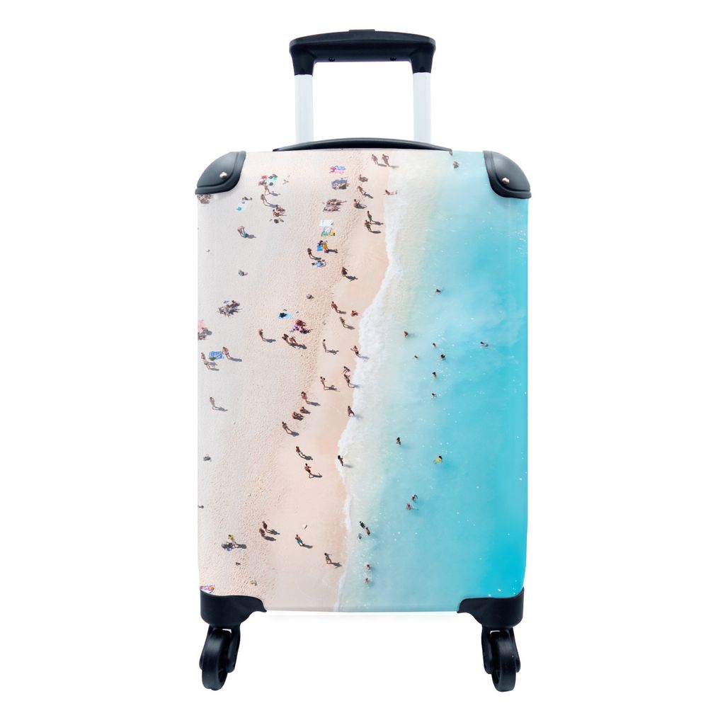 MuchoWow Koffer Handgepäck Trolley Rollkoffer Kleine Reisekoffer mit 4 Rollen - Sommer - Strand - Griechenland - Cabin Size < 55x40x23 cm & 55x4...