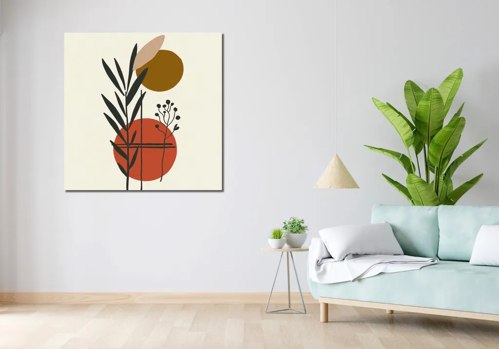 Tableau Contraste en Botanique 100x100 cm Finition Premium de Luxe - 2