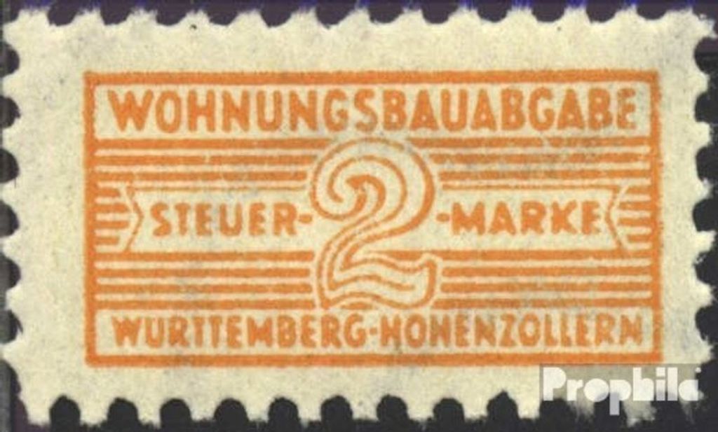 Briefmarken Franz. Zone-Württemberg 1949 Mi Z3c (kompl.Ausg.) Zwangszuschlag mit Falz Wohnungsbauabgabe
