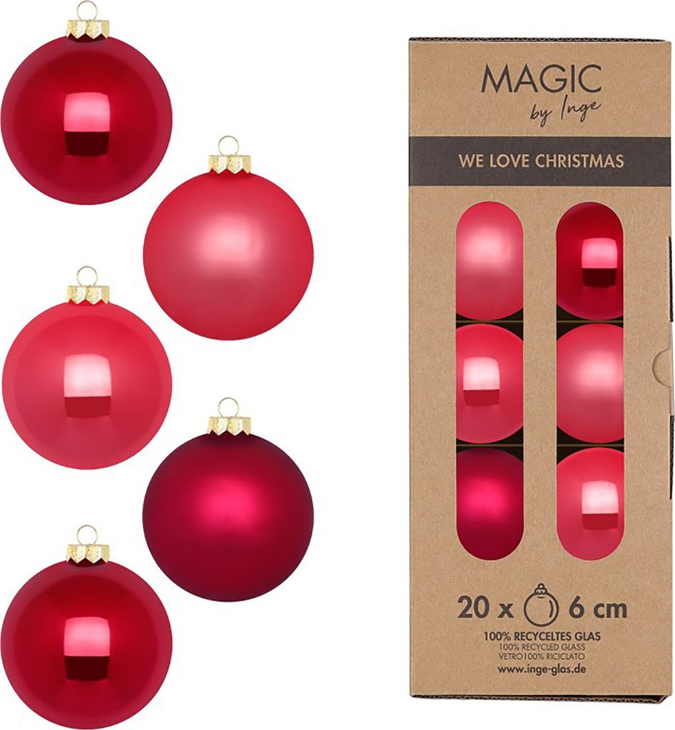 Weihnachtskugeln Glas 6cm 20 Stück - Gentle Pink Produktbild 