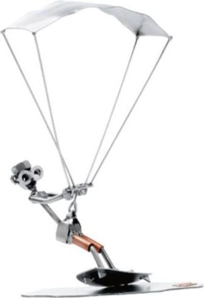Handgefertigte Metall-Figur Kitesurfer – Unikat aus Stahl und Kupfer